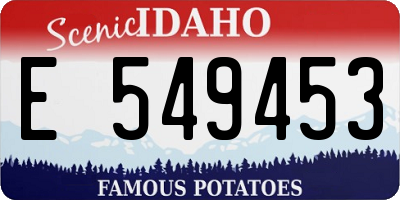 ID license plate E549453
