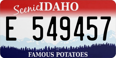ID license plate E549457