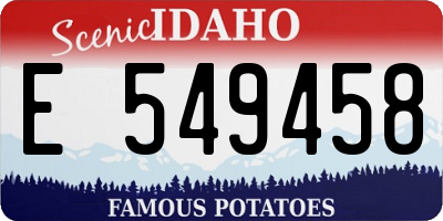 ID license plate E549458