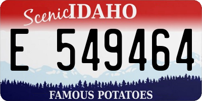 ID license plate E549464