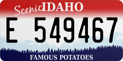 ID license plate E549467