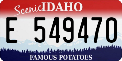 ID license plate E549470