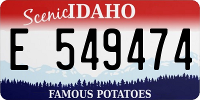 ID license plate E549474