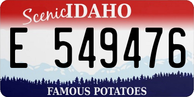 ID license plate E549476