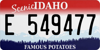 ID license plate E549477