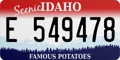 ID license plate E549478