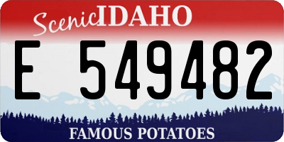 ID license plate E549482