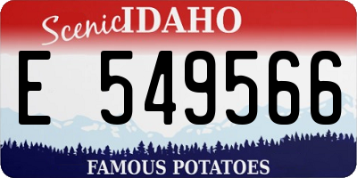 ID license plate E549566
