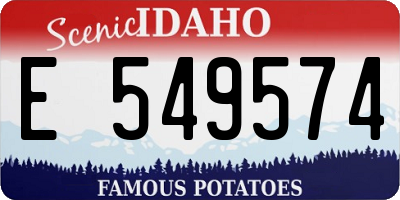 ID license plate E549574