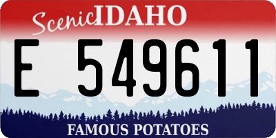 ID license plate E549611