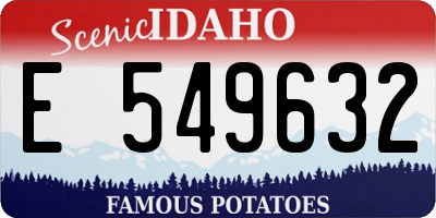 ID license plate E549632
