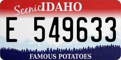ID license plate E549633