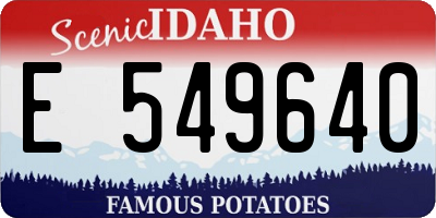 ID license plate E549640