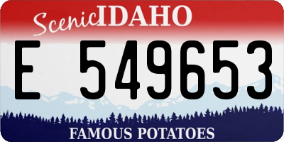 ID license plate E549653