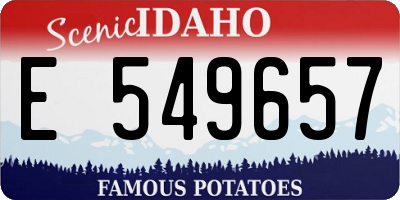 ID license plate E549657
