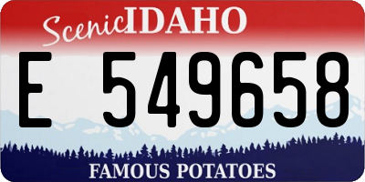 ID license plate E549658