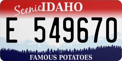 ID license plate E549670