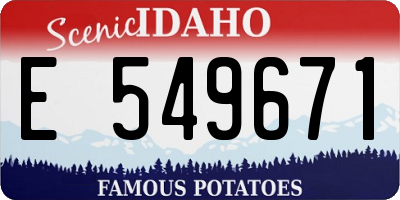 ID license plate E549671