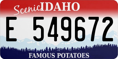 ID license plate E549672