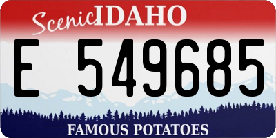 ID license plate E549685