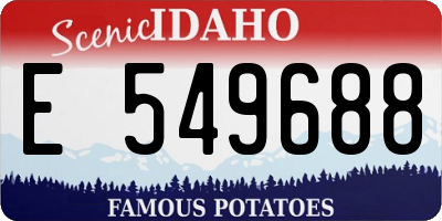 ID license plate E549688