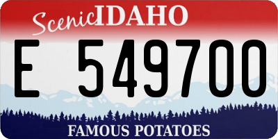 ID license plate E549700