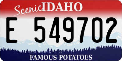 ID license plate E549702