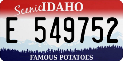 ID license plate E549752