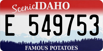 ID license plate E549753