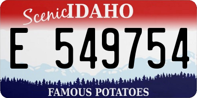 ID license plate E549754