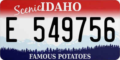 ID license plate E549756