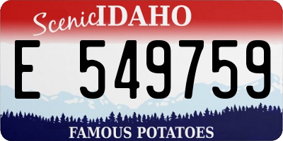 ID license plate E549759