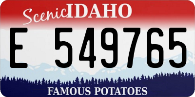 ID license plate E549765