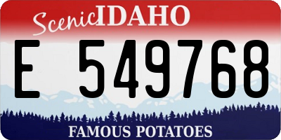 ID license plate E549768