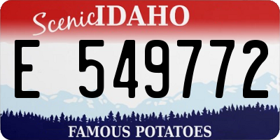 ID license plate E549772