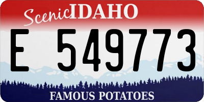 ID license plate E549773