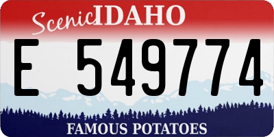 ID license plate E549774