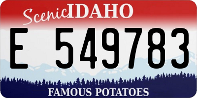 ID license plate E549783