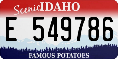 ID license plate E549786