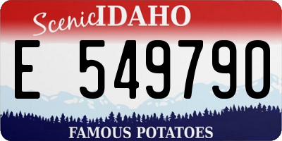 ID license plate E549790