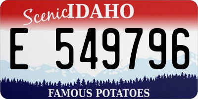 ID license plate E549796