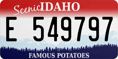 ID license plate E549797