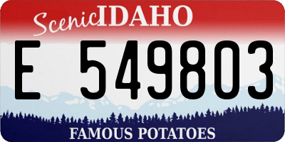 ID license plate E549803