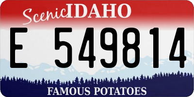 ID license plate E549814
