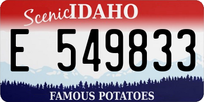 ID license plate E549833
