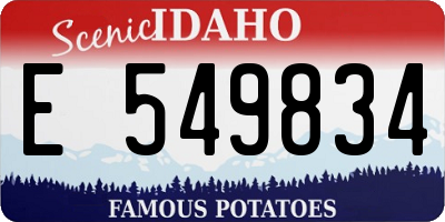 ID license plate E549834