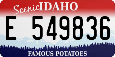 ID license plate E549836