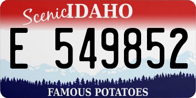 ID license plate E549852