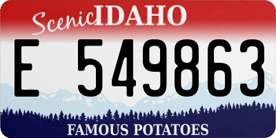 ID license plate E549863