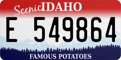ID license plate E549864
